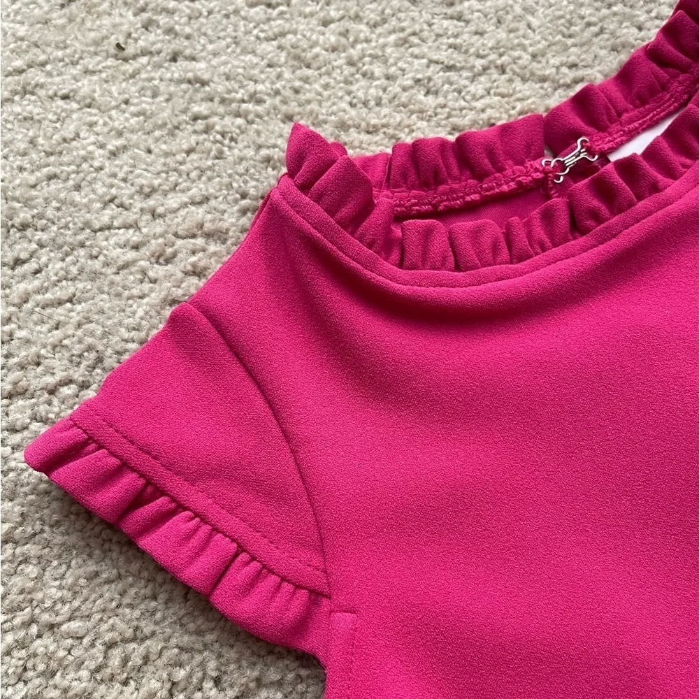 NWT Florence Eiseman Magenta Pink Techno Ruffles Dress 7 - Picture 5 of 6